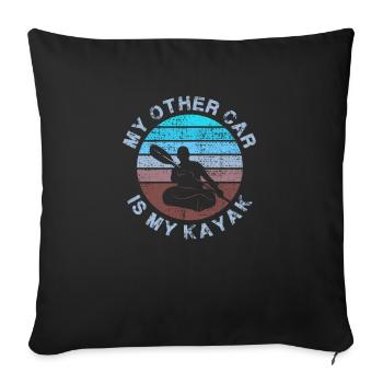 Kayak Pédalo - Housse de coussin décorative 45 x 45 cm - noir - Devant