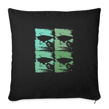 Brouette Jardinier - Housse de coussin décorative 45 x 45 cm - noir - Devant