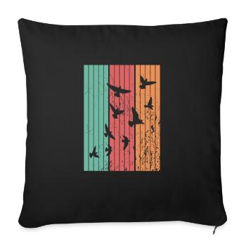Oiseaux Oiseaux migrateurs - Housse de coussin décorative 45 x 45 cm - noir - Devant