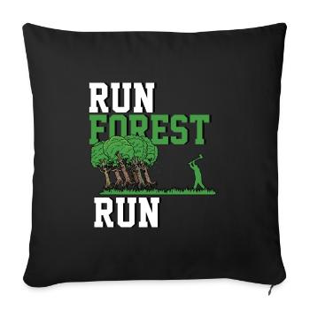 Run Forest Run - Sofakissenbezug 45 x 45 cm - Schwarz - Vorne