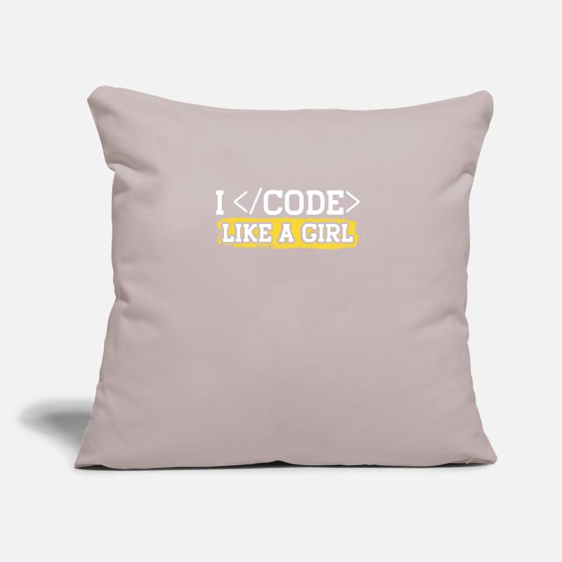 Coding Like A Girl Programming Programmer Coder Sofa pillowcase 17,3'' x 17,3'' (45 x 45 cm)