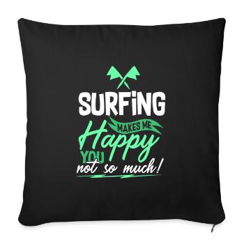 Surfer Surfer Citation - Housse de coussin décorative 45 x 45 cm - noir - Devant