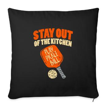 Pickleball Stay Out Of The Kitchen - Sofa pillowcase 17,3'' x 17,3'' (45 x 45 cm) - black - Front