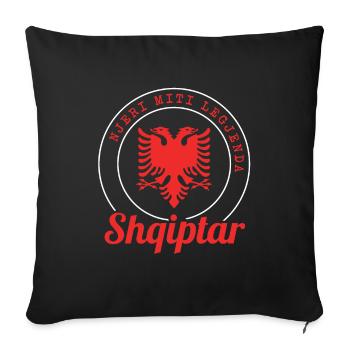Albania Njeri Miti Legjenda - Shqiptar Sqip - Sofa pillowcase 17,3'' x 17,3'' (45 x 45 cm) - black - Front