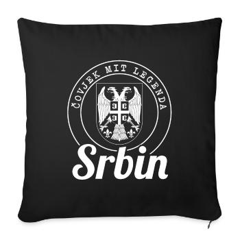 Covjek avec Legenda - Srbin Srbija Serbie - Housse de coussin décorative 45 x 45 cm - noir - Devant