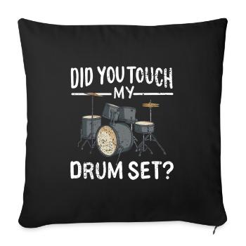 Tambour Batterie - Housse de coussin décorative 45 x 45 cm - noir - Devant