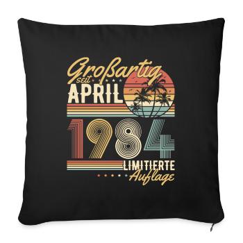 Great Since April 1984 Vintage Birthday - Sofa pillowcase 17,3'' x 17,3'' (45 x 45 cm) - black - Front