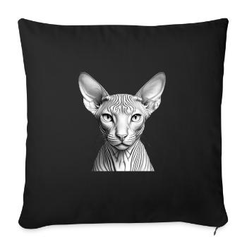 Coole Sphynx-Katze - Sofakissenbezug 45 x 45 cm - Schwarz - Vorne