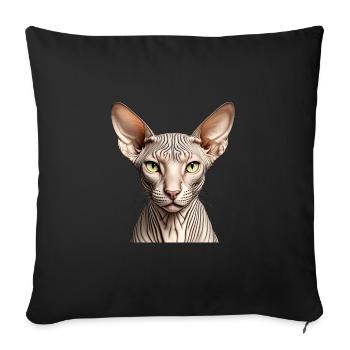 Sphynx cat - Sofa pillowcase 17,3'' x 17,3'' (45 x 45 cm) - black - Front