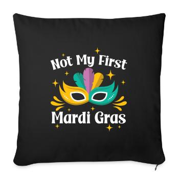 Nicht mein erster Mardi Gras - Sofakissenbezug 45 x 45 cm - Schwarz - Vorne