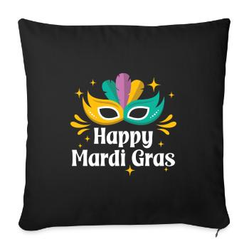 Happy Mardi Gras - Sofa pillowcase 17,3'' x 17,3'' (45 x 45 cm) - black - Front
