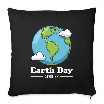 Jour de la Terre 22 avril - Housse de coussin décorative 45 x 45 cm - noir - Devant