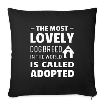 Hund Adoptieren Tierheim Tierfreund Geschenk - Sofakissenbezug 45 x 45 cm - Schwarz - Vorne