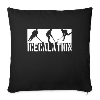 Hockey sur glace, hockey sur glace - Housse de coussin décorative 45 x 45 cm - noir - Devant