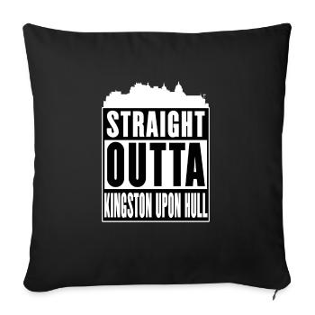 Straight Outta Kingston Upon Hull - 'ull - Housse de coussin décorative 45 x 45 cm - noir - Devant