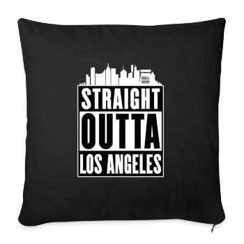 Straight Outta Los Angeles - Sofa pillowcase 17,3'' x 17,3'' (45 x 45 cm) - black - Front