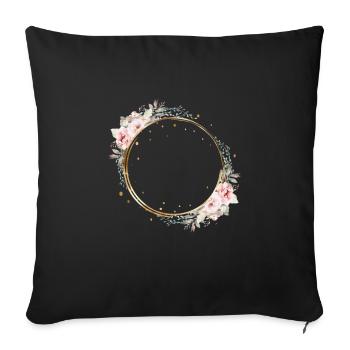 Modern Pastel Boho Flower Circle customizable - Sofa pillowcase 17,3'' x 17,3'' (45 x 45 cm) - black - Front