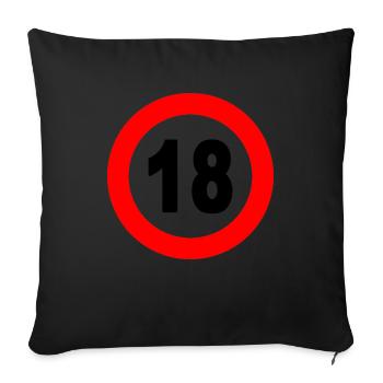 Street sign 18 - Sofa pillowcase 17,3'' x 17,3'' (45 x 45 cm) - black - Front