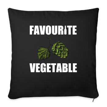 Légumes préférés Houblon alcool bière drôle - Housse de coussin décorative 45 x 45 cm - noir - Devant