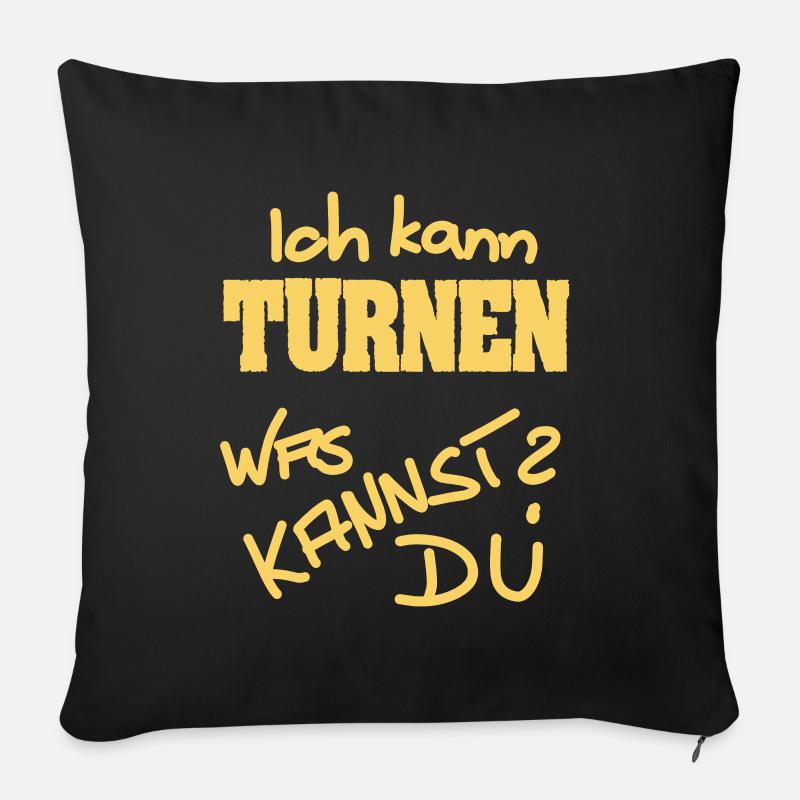 Ich kann Turnen - Sofakissenbezug 45 x 45 cm - Schwarz