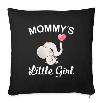 Maman petite fille petite fille amour de mère mignon - Housse de coussin décorative 45 x 45 cm - noir - Devant
