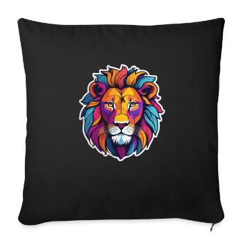 Lion - Housse de coussin décorative 45 x 45 cm - noir - Devant