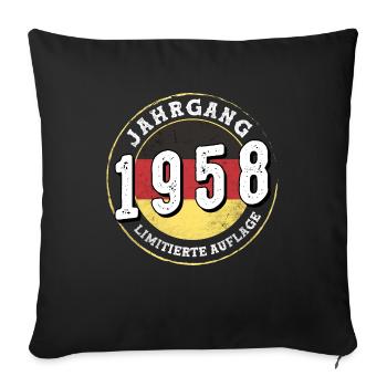 Limitierte Auflage Jahrgangs 1958 Vintage 1958 66 - Sofa pillowcase 17,3'' x 17,3'' (45 x 45 cm) - black - Front