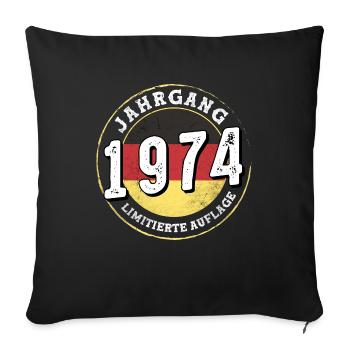 Limitierte Auflage 50 years old Jahrgangs 1974 - Sofa pillowcase 17,3'' x 17,3'' (45 x 45 cm) - black - Front