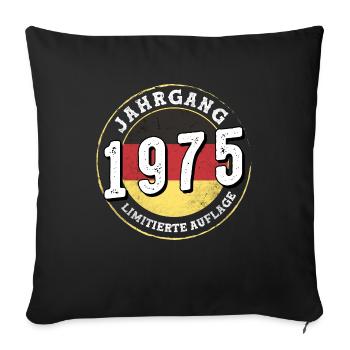 49 years old Vintage 1975 Jahrgangs 1975 - Sofa pillowcase 17,3'' x 17,3'' (45 x 45 cm) - black - Front