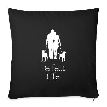 Perfect Life Dog Love - Sofa pillowcase 17,3'' x 17,3'' (45 x 45 cm) - black - Front
