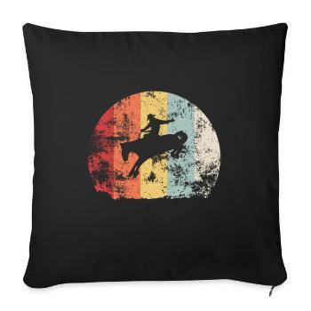 Far West Cowboy Western cadeau de rodéo rétro - Housse de coussin décorative 45 x 45 cm - noir - Devant