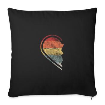 Retro Coeur Partnershirt Partnersook Couples Cadeau - Housse de coussin décorative 45 x 45 cm - noir - Devant