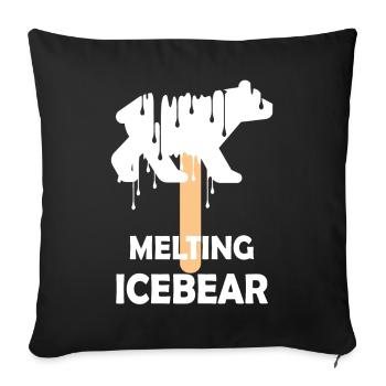 Melting Polar Bear - Sofa pillowcase 17,3'' x 17,3'' (45 x 45 cm) - black - Front