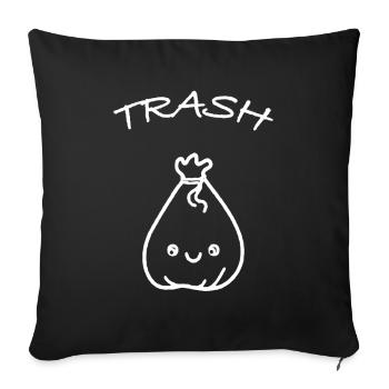 Garbage trash - Sofa pillowcase 17,3'' x 17,3'' (45 x 45 cm) - black - Front