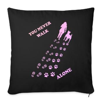 You never go alone - Sofa pillowcase 17,3'' x 17,3'' (45 x 45 cm) - black - Front