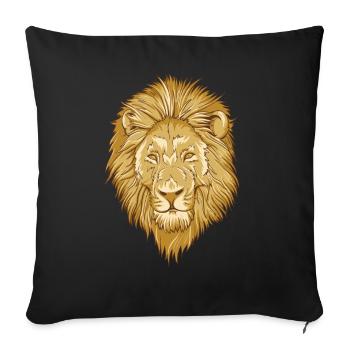 Lion Tête de lion - Housse de coussin décorative 45 x 45 cm - noir - Devant