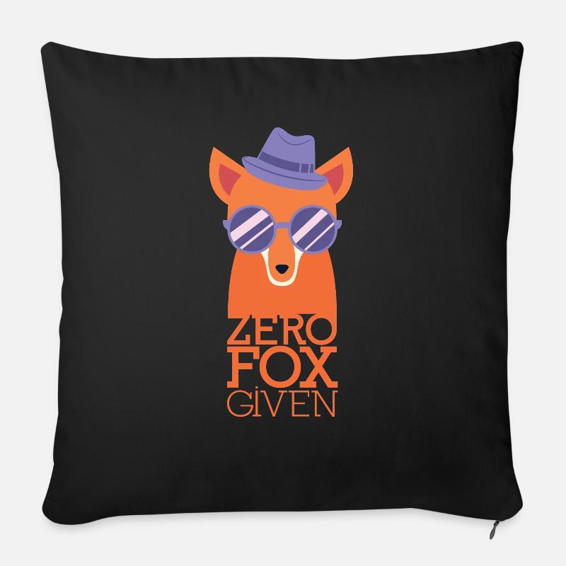 Fox saying Funny Doesn't matter self-confident - Sofa pillowcase 17,3'' x 17,3'' (45 x 45 cm) - black