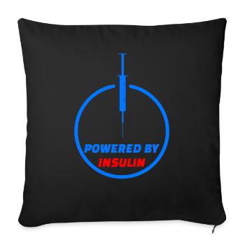Diabetes Insulin Saying - Sofa pillowcase 17,3'' x 17,3'' (45 x 45 cm) - black - Front