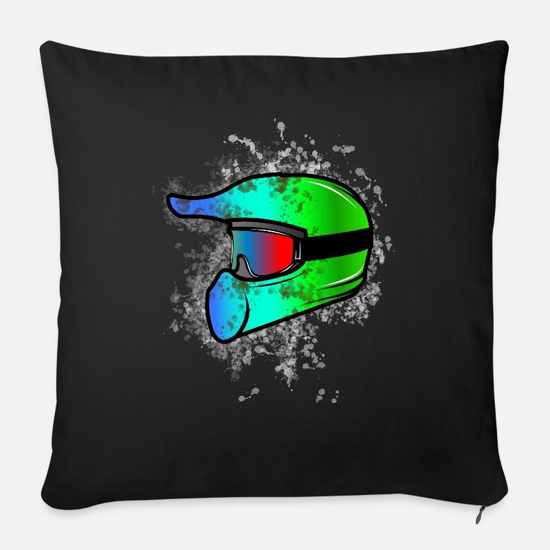 motocross Regenbogen - Sofakissenbezug 45 x 45 cm - Schwarz