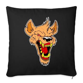 Fou loup tête idée cadeau vecteur - Housse de coussin décorative 45 x 45 cm - noir - Devant