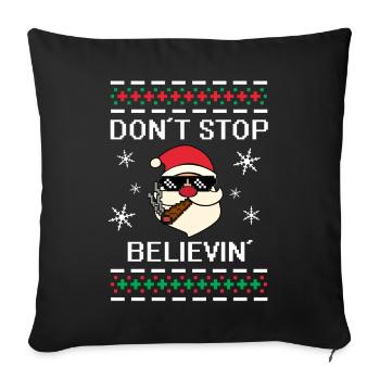 Christmas - Do not Stop Believin '- Merry Christmas - Sofa pillowcase 17,3'' x 17,3'' (45 x 45 cm) - black - Front