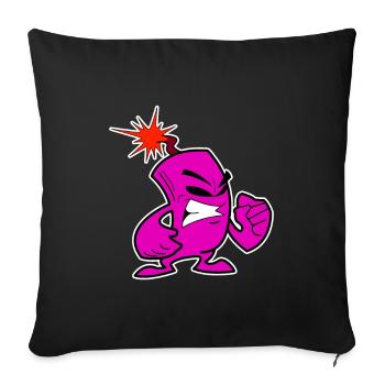 Feux d'artifice de soufflage cool Böller Saint-Sylvestre - Housse de coussin décorative 45 x 45 cm - noir - Devant