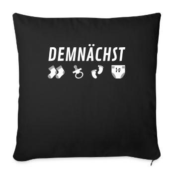 Vater Eltern werden werdender Papa Mama - Sofakissenbezug 45 x 45 cm - Schwarz - Vorne