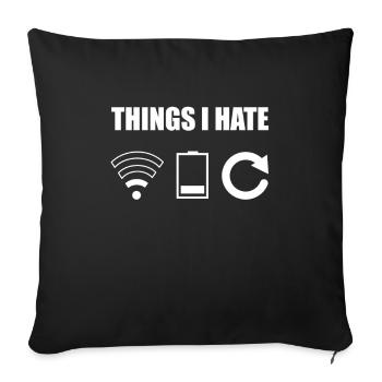 Programmeur gamer adolescent cadeau - Housse de coussin décorative 45 x 45 cm - noir - Devant