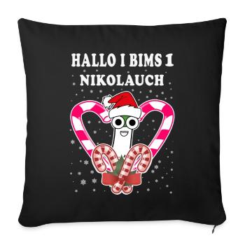 Nikolauch Nikolaus Weihnachtsmann Weihnachten - Sofakissenbezug 45 x 45 cm - Schwarz - Vorne