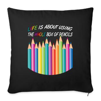 Funny saying about life wisdom - Sofa pillowcase 17,3'' x 17,3'' (45 x 45 cm) - black - Front
