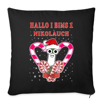 Nikolauch Weihnachten Weihnachtsmann Geschenkidee - Sofakissenbezug 45 x 45 cm - Schwarz - Vorne