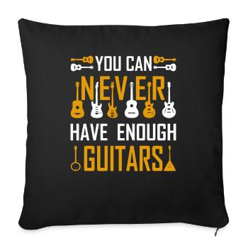 Guitares guitares cadeau de guitare - Housse de coussin décorative 45 x 45 cm - noir - Devant