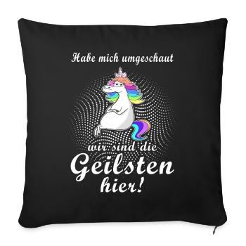 Licorne la plus excitante ici l’idée de cadeau - Housse de coussin décorative 45 x 45 cm - noir - Devant