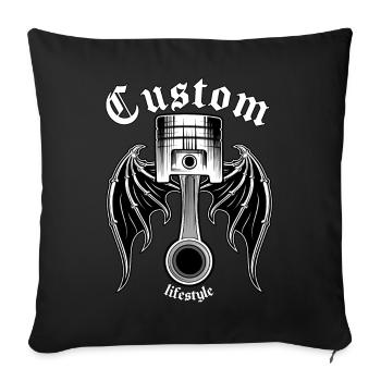 Custom cylinder piston connecting rod - Sofa pillowcase 17,3'' x 17,3'' (45 x 45 cm) - black - Front